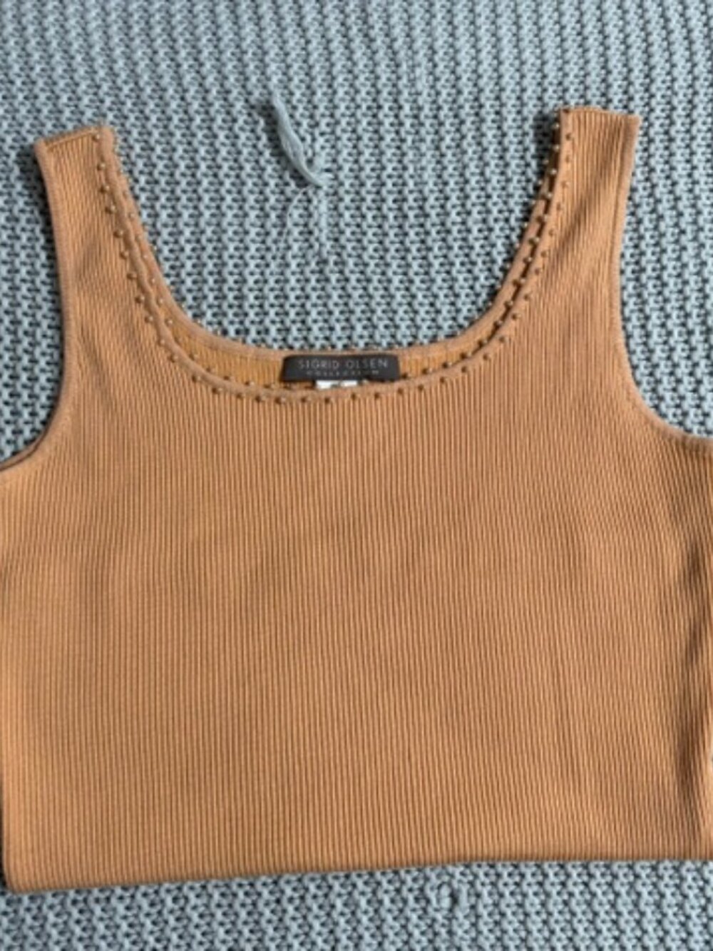 Sigrid Olsen tank top with pearl-like beads - Picture 2 of 2